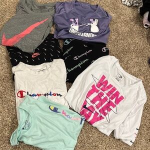 Champion, Nike, under armour girls Graphic Tees - Multi-Color Pack size XL